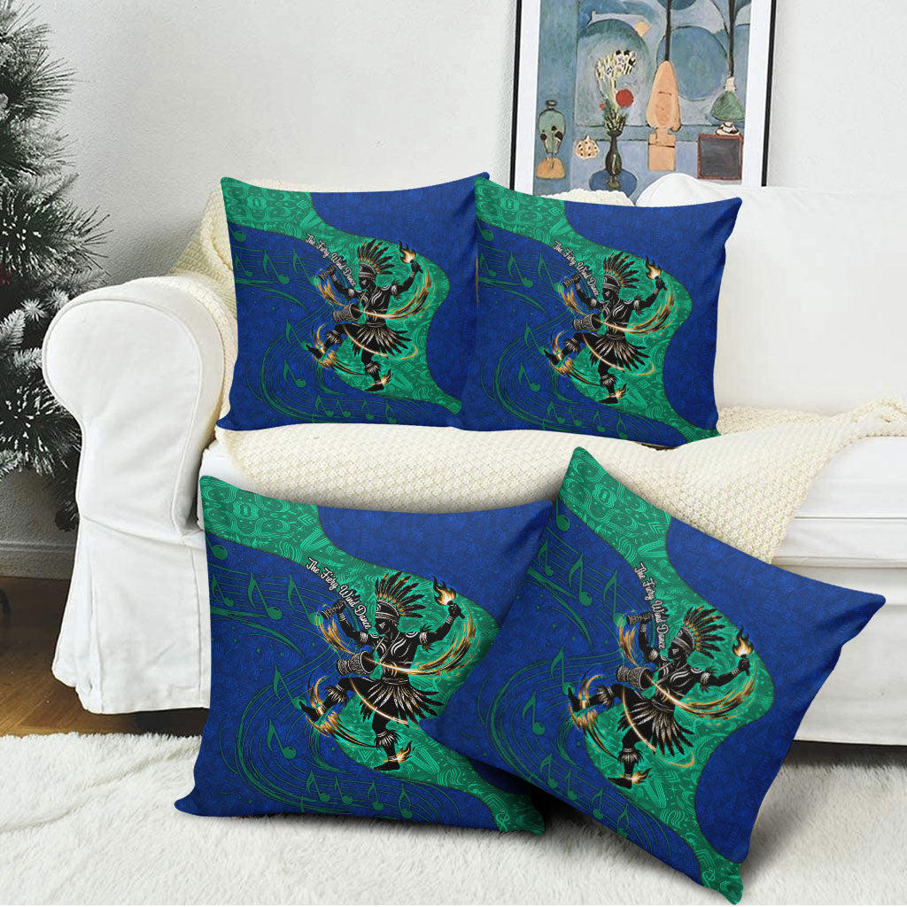 Torres Strait Islanders Fiery Wind Dance Drum Pillow Cover Indigenous Australian Tribal Warrior Musical Culture Art