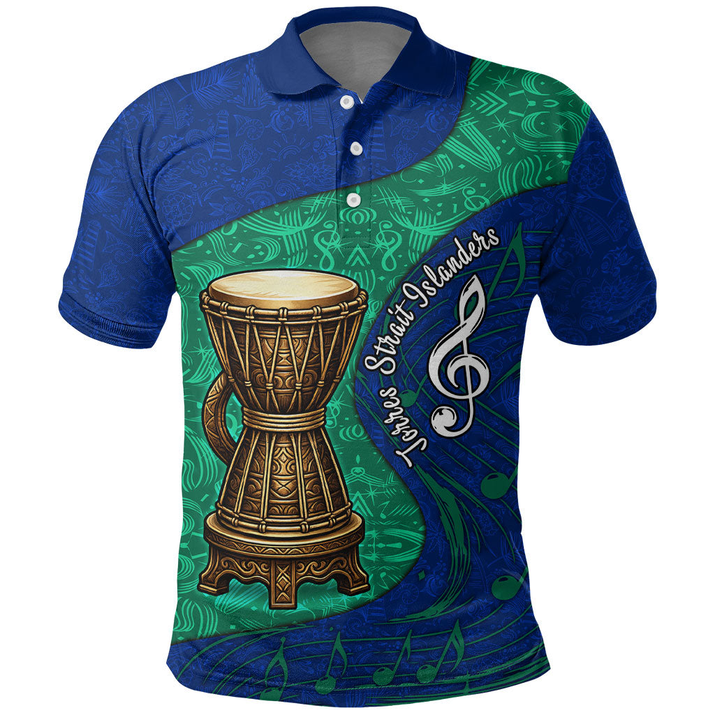 Torres Strait Islanders Fiery Wind Dance Drum Polo Shirt Indigenous Australian Tribal Warrior Musical Culture Art