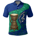 Torres Strait Islanders Fiery Wind Dance Drum Polo Shirt Indigenous Australian Tribal Warrior Musical Culture Art