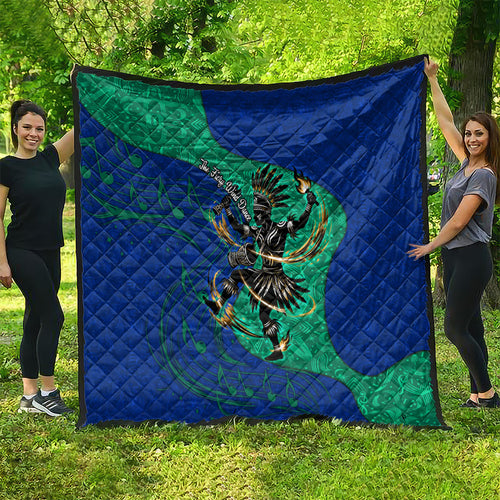 Torres Strait Islanders Fiery Wind Dance Drum Quilt Indigenous Australian Tribal Warrior Musical Culture Art