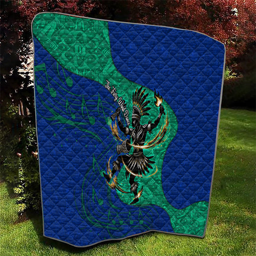 Torres Strait Islanders Fiery Wind Dance Drum Quilt Indigenous Australian Tribal Warrior Musical Culture Art
