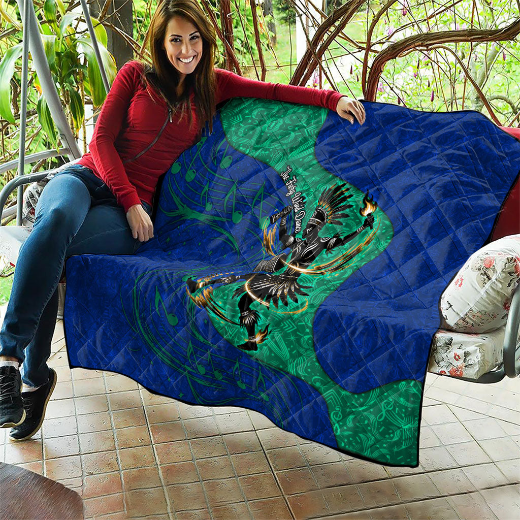 Torres Strait Islanders Fiery Wind Dance Drum Quilt Indigenous Australian Tribal Warrior Musical Culture Art