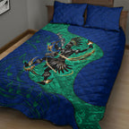 Torres Strait Islanders Fiery Wind Dance Drum Quilt Bed Set Indigenous Australian Tribal Warrior Musical Culture Art