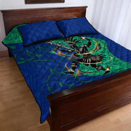 Torres Strait Islanders Fiery Wind Dance Drum Quilt Bed Set Indigenous Australian Tribal Warrior Musical Culture Art