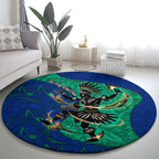 Torres Strait Islanders Fiery Wind Dance Drum Round Carpet Indigenous Australian Tribal Warrior Musical Culture Art