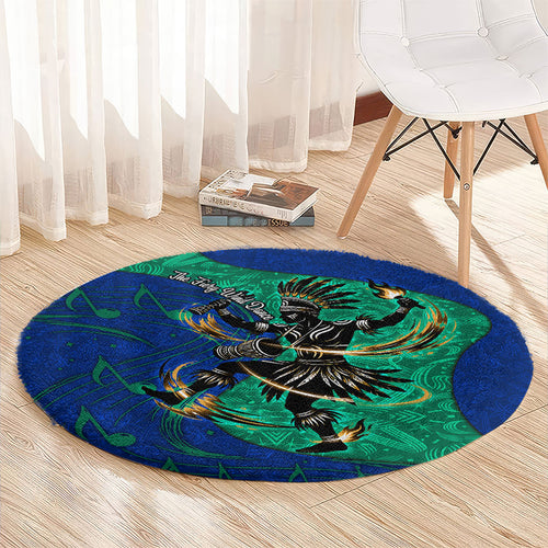 Torres Strait Islanders Fiery Wind Dance Drum Round Carpet Indigenous Australian Tribal Warrior Musical Culture Art