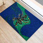 Torres Strait Islanders Fiery Wind Dance Drum Rubber Doormat Indigenous Australian Tribal Warrior Musical Culture Art