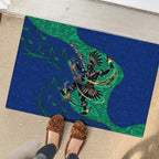 Torres Strait Islanders Fiery Wind Dance Drum Rubber Doormat Indigenous Australian Tribal Warrior Musical Culture Art