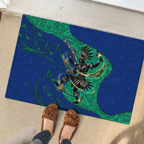Torres Strait Islanders Fiery Wind Dance Drum Rubber Doormat Indigenous Australian Tribal Warrior Musical Culture Art
