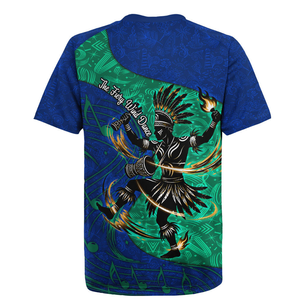 Torres Strait Islanders Fiery Wind Dance Drum Rugby Jersey Indigenous Australian Tribal Warrior Musical Culture Art