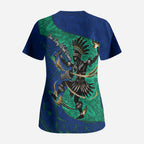 Torres Strait Islanders Fiery Wind Dance Drum Scrub Top Indigenous Australian Tribal Warrior Musical Culture Art