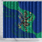 Torres Strait Islanders Fiery Wind Dance Drum Shower Curtain Indigenous Australian Tribal Warrior Musical Culture Art
