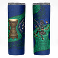 Torres Strait Islanders Fiery Wind Dance Drum Skinny Tumbler Indigenous Australian Tribal Warrior Musical Culture Art