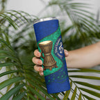 Torres Strait Islanders Fiery Wind Dance Drum Skinny Tumbler Indigenous Australian Tribal Warrior Musical Culture Art