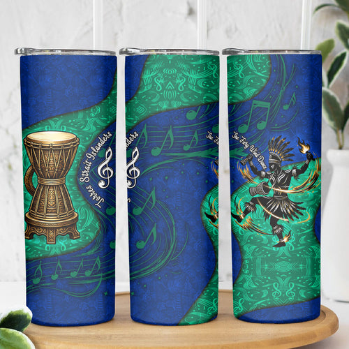 Torres Strait Islanders Fiery Wind Dance Drum Skinny Tumbler Indigenous Australian Tribal Warrior Musical Culture Art