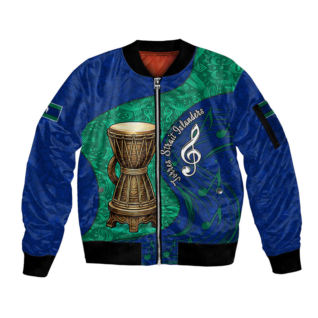 Torres Strait Islanders Fiery Wind Dance Drum Sleeve Zip Bomber Jacket Indigenous Australian Tribal Warrior Musical Culture Art