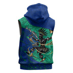 Torres Strait Islanders Fiery Wind Dance Drum Sleeveless Hoodie Indigenous Australian Tribal Warrior Musical Culture Art