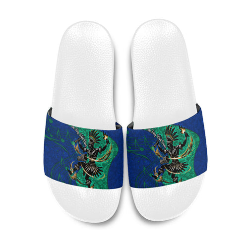 Torres Strait Islanders Fiery Wind Dance Drum Slide Sandals Indigenous Australian Tribal Warrior Musical Culture Art