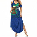 Torres Strait Islanders Fiery Wind Dance Drum Summer Maxi Dress Indigenous Australian Tribal Warrior Musical Culture Art