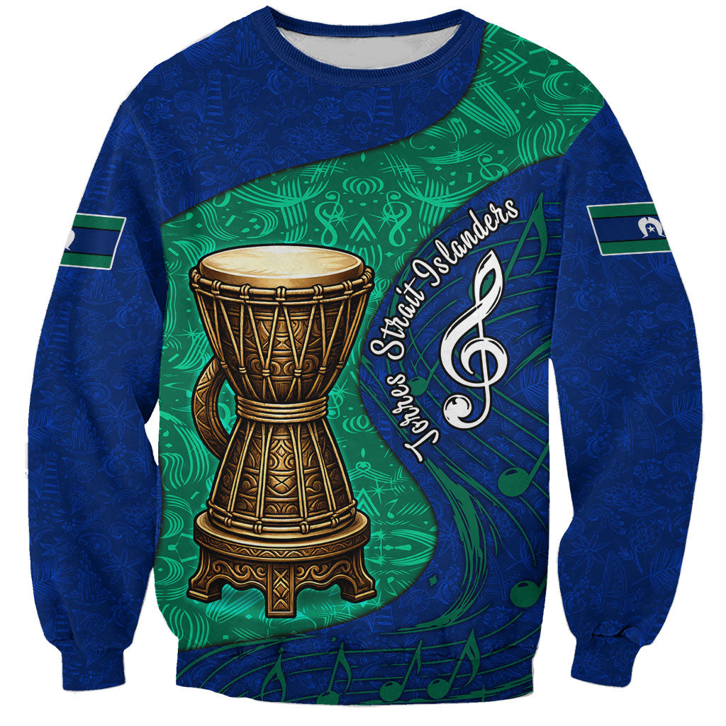 Torres Strait Islanders Fiery Wind Dance Drum Sweatshirt Indigenous Australian Tribal Warrior Musical Culture Art