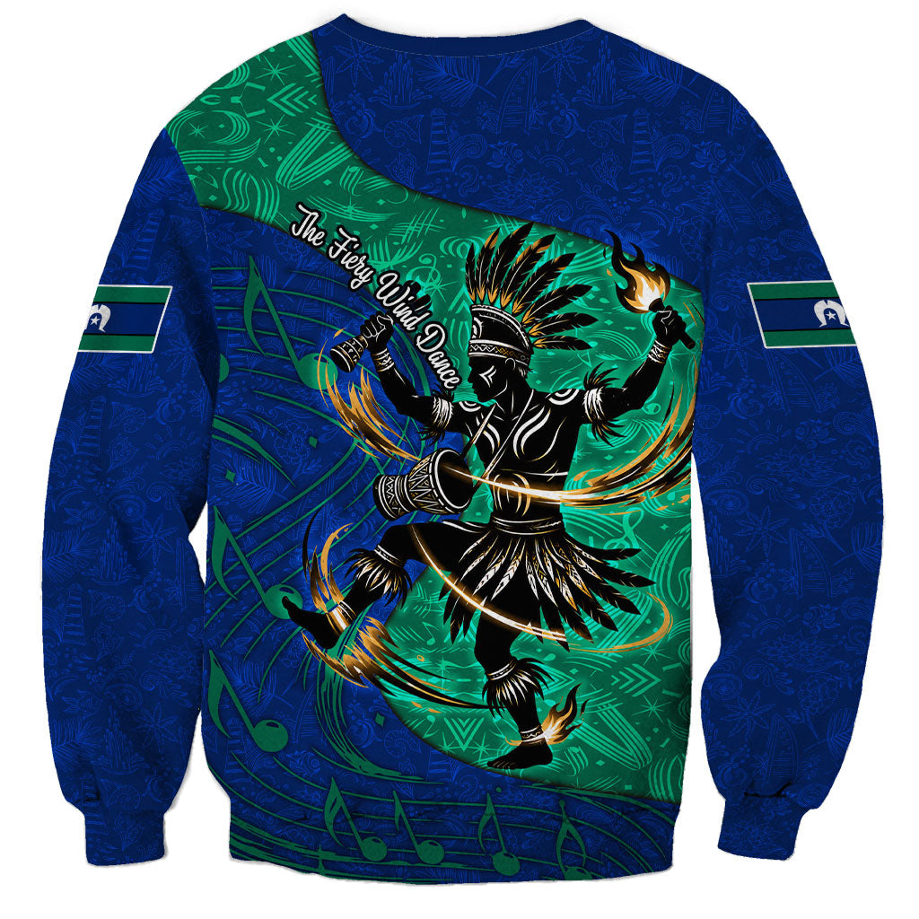 Torres Strait Islanders Fiery Wind Dance Drum Sweatshirt Indigenous Australian Tribal Warrior Musical Culture Art