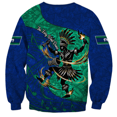 Torres Strait Islanders Fiery Wind Dance Drum Sweatshirt Indigenous Australian Tribal Warrior Musical Culture Art