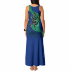 Torres Strait Islanders Fiery Wind Dance Drum Tank Maxi Dress Indigenous Australian Tribal Warrior Musical Culture Art