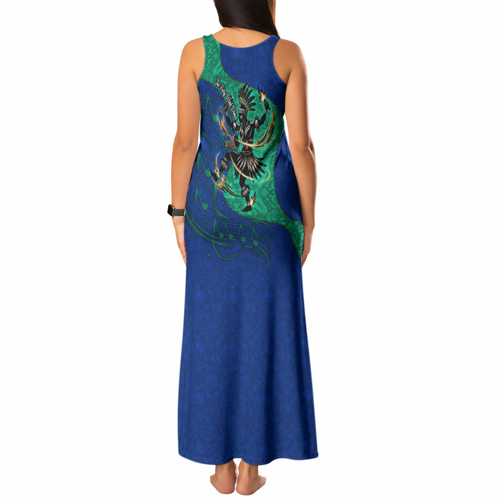 Torres Strait Islanders Fiery Wind Dance Drum Tank Maxi Dress Indigenous Australian Tribal Warrior Musical Culture Art