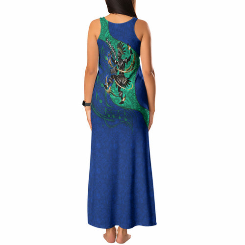 Torres Strait Islanders Fiery Wind Dance Drum Tank Maxi Dress Indigenous Australian Tribal Warrior Musical Culture Art