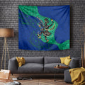 Torres Strait Islanders Fiery Wind Dance Drum Tapestry Indigenous Australian Tribal Warrior Musical Culture Art
