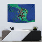 Torres Strait Islanders Fiery Wind Dance Drum Tapestry Indigenous Australian Tribal Warrior Musical Culture Art