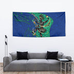 Torres Strait Islanders Fiery Wind Dance Drum Tapestry Indigenous Australian Tribal Warrior Musical Culture Art