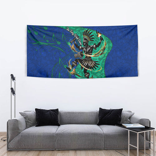 Torres Strait Islanders Fiery Wind Dance Drum Tapestry Indigenous Australian Tribal Warrior Musical Culture Art