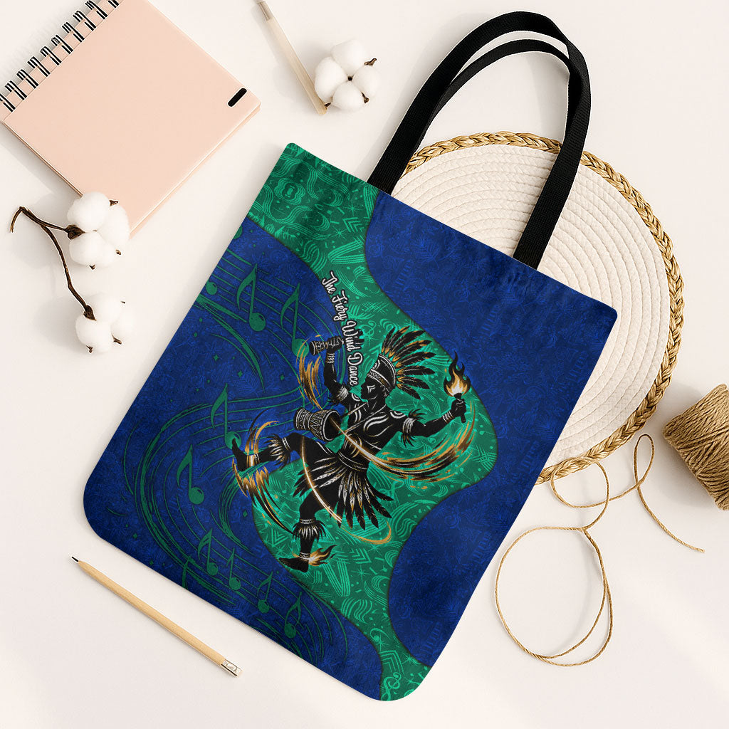 Torres Strait Islanders Fiery Wind Dance Drum Tote Bag Indigenous Australian Tribal Warrior Musical Culture Art
