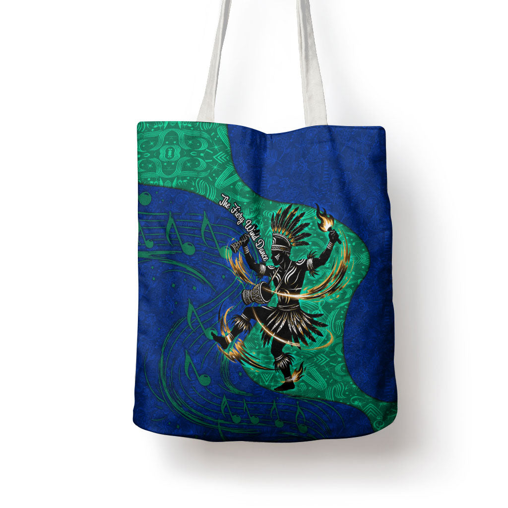 Torres Strait Islanders Fiery Wind Dance Drum Tote Bag Indigenous Australian Tribal Warrior Musical Culture Art