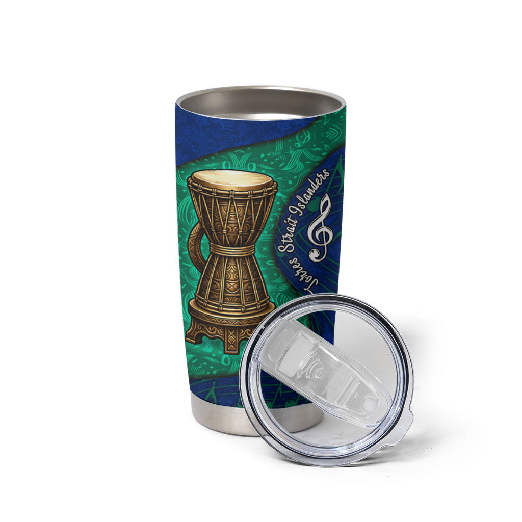 Torres Strait Islanders Fiery Wind Dance Drum Tumbler Cup Indigenous Australian Tribal Warrior Musical Culture Art