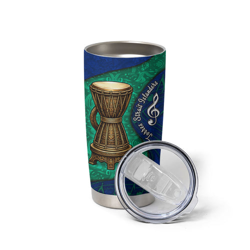 Torres Strait Islanders Fiery Wind Dance Drum Tumbler Cup Indigenous Australian Tribal Warrior Musical Culture Art