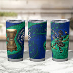 Torres Strait Islanders Fiery Wind Dance Drum Tumbler Cup Indigenous Australian Tribal Warrior Musical Culture Art