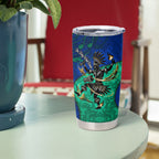 Torres Strait Islanders Fiery Wind Dance Drum Tumbler Cup Indigenous Australian Tribal Warrior Musical Culture Art
