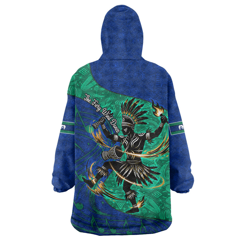 Torres Strait Islanders Fiery Wind Dance Drum Wearable Blanket Hoodie Indigenous Australian Tribal Warrior Musical Culture Art