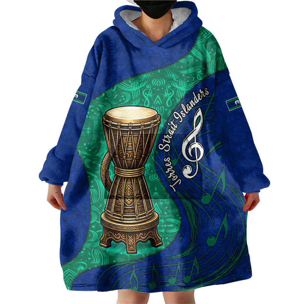 Torres Strait Islanders Fiery Wind Dance Drum Wearable Blanket Hoodie Indigenous Australian Tribal Warrior Musical Culture Art