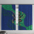 Torres Strait Islanders Fiery Wind Dance Drum Window Curtain Indigenous Australian Tribal Warrior Musical Culture Art