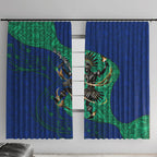 Torres Strait Islanders Fiery Wind Dance Drum Window Curtain Indigenous Australian Tribal Warrior Musical Culture Art