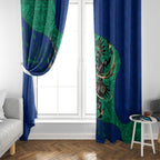 Torres Strait Islanders Fiery Wind Dance Drum Window Curtain Indigenous Australian Tribal Warrior Musical Culture Art