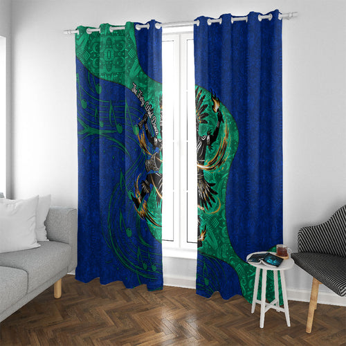 Torres Strait Islanders Fiery Wind Dance Drum Window Curtain Indigenous Australian Tribal Warrior Musical Culture Art