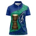 Torres Strait Islanders Fiery Wind Dance Drum Women Polo Shirt Indigenous Australian Tribal Warrior Musical Culture Art