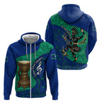 Torres Strait Islanders Fiery Wind Dance Drum Zip Hoodie Indigenous Australian Tribal Warrior Musical Culture Art