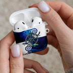 Torres Strait Islanders Nautical Compass Sea Life AirPods Case Indigenous Traditional Flag Pattern Tribal Marine Art