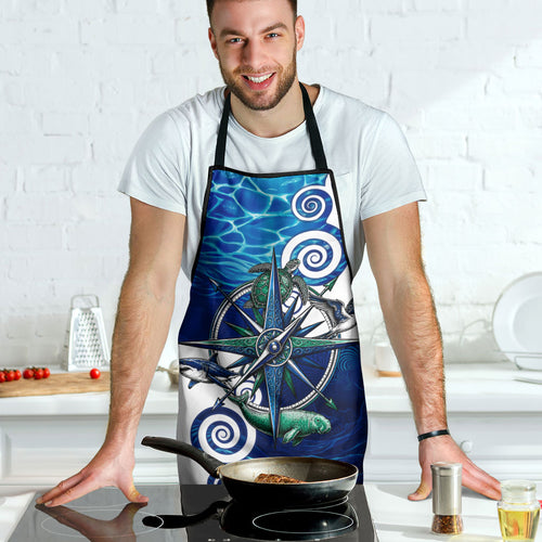 Torres Strait Islanders Nautical Compass Sea Life Apron Indigenous Traditional Flag Pattern Tribal Marine Art
