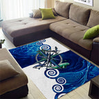 Torres Strait Islanders Nautical Compass Sea Life Area Rug Indigenous Traditional Flag Pattern Tribal Marine Art